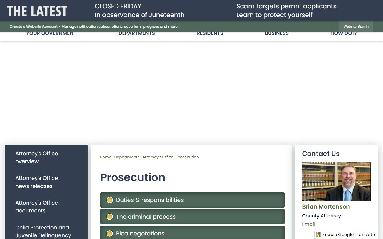 Rice County court records after arrest prosecution page
